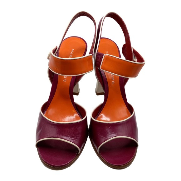 Marc Jacobs Magenta Pink Orange White Piping Heeled Sandal European 36.5… - Picture 3 of 14